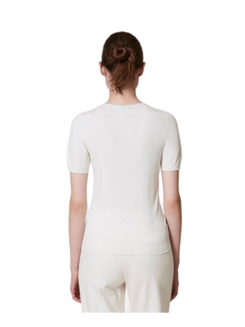 maglia donna lupetto applicazione misto viscosa neve TWINSET | 251TP343000282